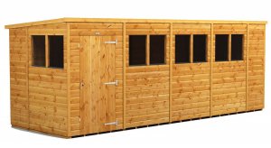 Power 18x6 Pent Garden Shed - Single Door