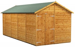 Power 18x8 Apex Garden Shed Windowless Double Doors