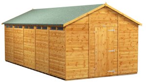 Power 20x10 Apex Secure Garden Shed - Single Door