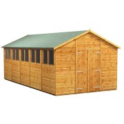 Power 20x10 Apex Garden Shed - Double Door