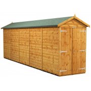 Power 20x4 Apex Garden Shed - Windowless Double Doors