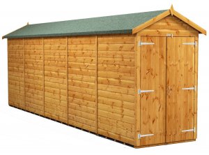 Power 20x4 Apex Garden Shed - Windowless Double Doors