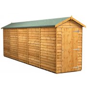 Power 20x4 Apex Garden Shed Overlap - Windowless Single Door