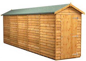 Power 20x4 Apex Garden Shed Overlap - Windowless Single Door