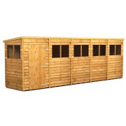 Power 20x4 Pent Garden Shed Overlap - Single Door