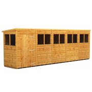 Power 20x4 Pent Garden Shed - Single Door