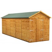 Power 20x6 Apex Garden Shed Windowless Double Doors