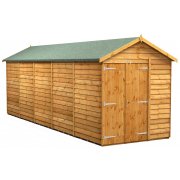 Power 20x6 Apex Garden Shed Overlap - Windowless Double Door