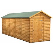 Power 20x6 Apex Garden Shed Overlap - Windowless Single Door