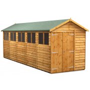 Power 20x6 Apex Garden Shed Overlap - Double Door