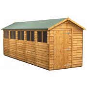 Power 20x6 Apex Garden Shed Overlap - Single Door