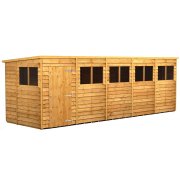 Power 20x6 Pent Garden Shed Overlap - Single Door