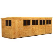 Power 20x6 Pent Garden Shed - Single Door