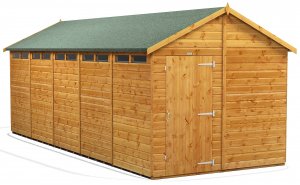 Power 20x8 Apex Secure Garden Shed - Single Door