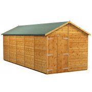 Power 20x8 Apex Garden Shed Windowless Double Doors