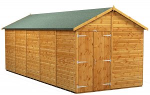 Power 20x8 Apex Garden Shed Windowless Double Doors