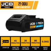 JCB 18V Cordless Orbital Sander 125mm 5'' 3.0Ah Battery & Charger