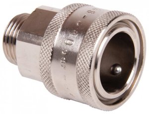 22mm Female QR to 1/2" BSP Male 10 Bar - Plated Brass Coupler