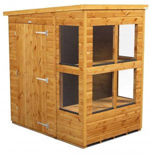 Power 4x6 Pent Potting Shed - Single Door