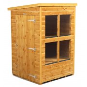 Power 4x4 Pent Potting Shed - Single Door