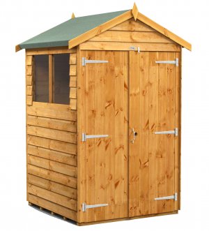 Power 4x4 Apex Garden Shed Overlap - Double Door