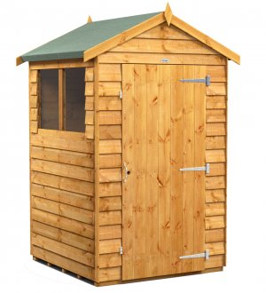 Power 4x4 Apex Garden Shed Overlap - Single Door