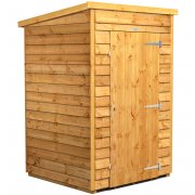 Power 4x4 Pent Garden Shed Overlap - Windowless Single Door