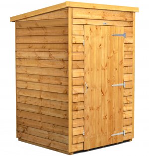 Power 4x4 Pent Garden Shed Overlap - Windowless Single Door