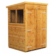 Power 4x4 Pent Garden Shed - Double Door