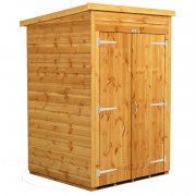 Power 4x4 Pent Garden Shed - No Windows / Windowless Double Door