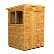 Power 4x4 Pent Garden Shed - Single Door