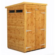 Power 4x4 Pent Garden Security Shed - Double Door