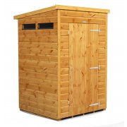 Power 4x4 Pent Garden Security Shed - Single Door