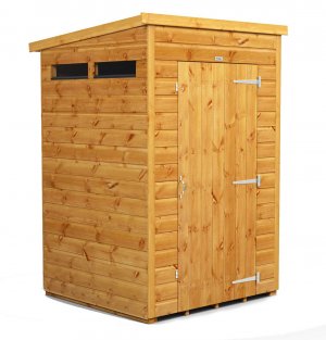 Power 4x4 Pent Garden Security Shed - Single Door