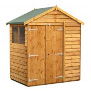 Power 4x6 Apex Garden Shed Overlap - Double Door