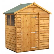 Power 4x6 Apex Garden Shed Overlap - Single Door