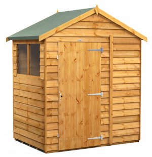 Power 4x6 Apex Garden Shed Overlap - Single Door