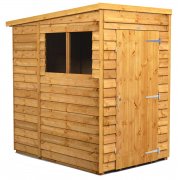 Power 4x6 Pent Garden Shed Overlap - Single Door