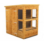 Power 4x6 Pent Potting Shed - Double Door