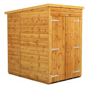 Power 4x6 Pent Garden Shed - No Windows / Windowless Double Door