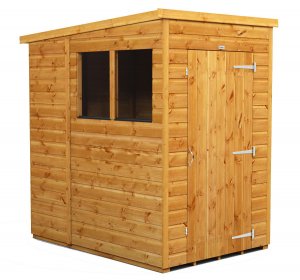 Power 4x6 Pent Garden Shed - Single Door