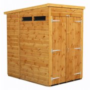 Power 4x6 Pent Garden Security Shed - Double Door