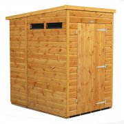 Power 4x6 Pent Garden Security Shed - Single Door