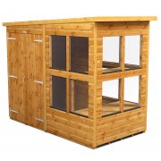 Power 4x8 Pent Potting Shed - Double Door