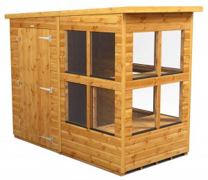 Power 4x8 Pent Potting Shed - Single Door