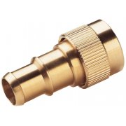 Brass Garden Hose Female QR Coupler with a 15/19mm Hose Barb