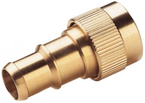 Brass Garden Hose Female QR Coupler with a 15/19mm Hose Barb