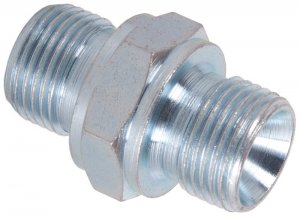 1/4" BSP Male to 3/8" BSP Male 380 Bar / 5220 Psi - Plated Steel Nipple