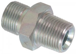 3/8" BSP Male to 3/8" NPT Male 380 Bar / 5220 Psi - Plated Steel Nipple