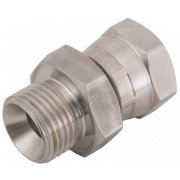 1/4" BSP Male to 3/8" BSP Female 400 Bar Stainless Steel Swivel Adaptor - AISI 316